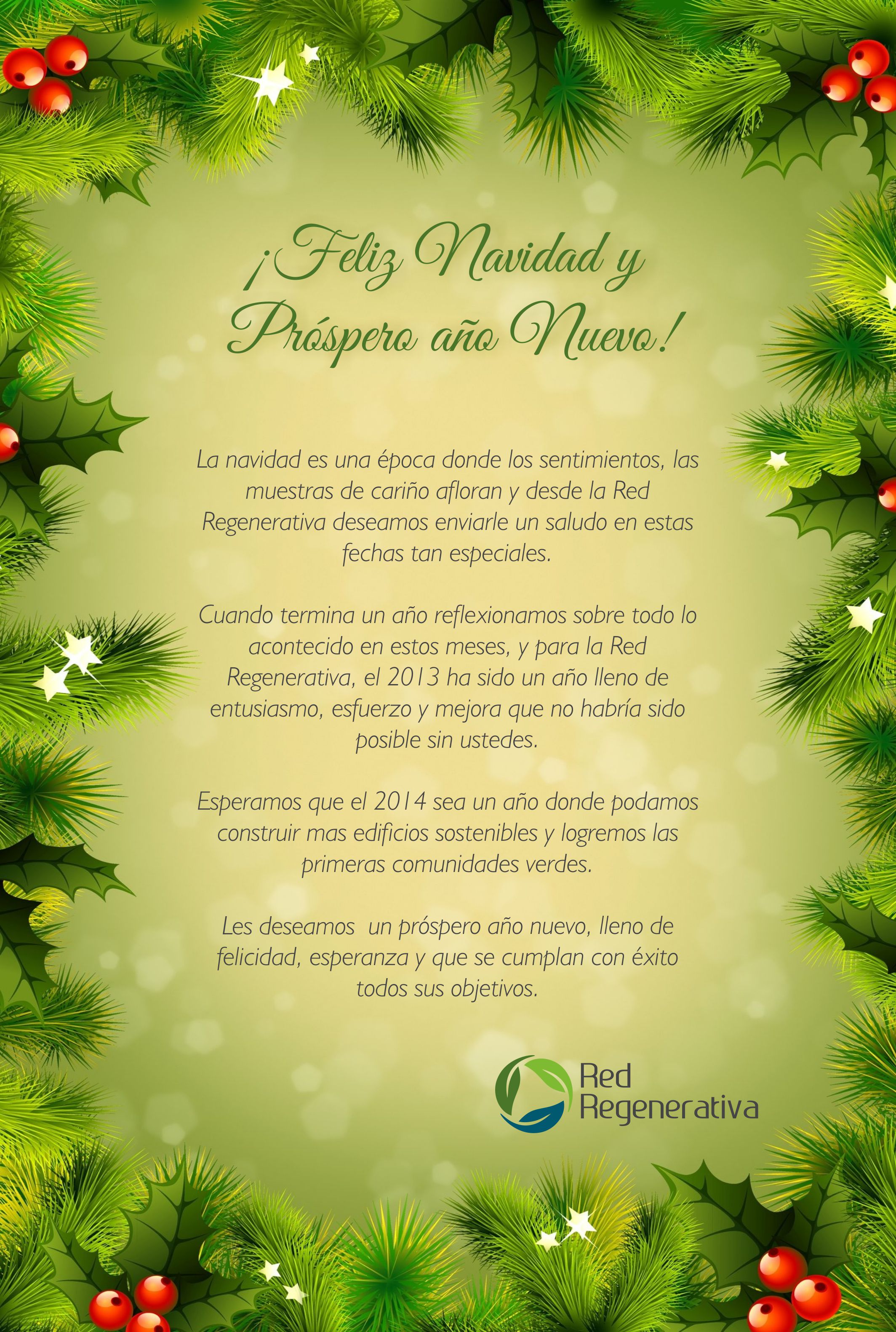 Feliz Navidad y Ventutoso Año Nuevo 2014! – Regenerativa